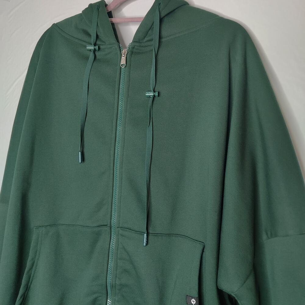 Popflex Full Zip Oversized Cloud Hoodie Game Time Green Large XL Athleisure - Picture 5 of 16
